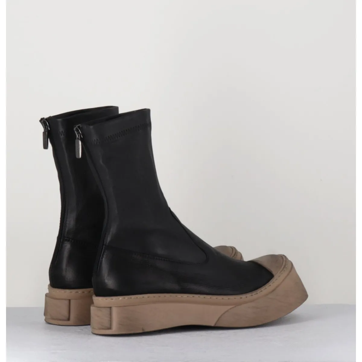 Best LOFINA Boots cuir stretch & semelle beige exagérée- 2742 NERO NOIR