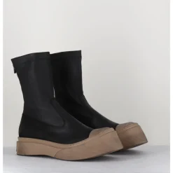 Best LOFINA Boots cuir stretch & semelle beige exagérée- 2742 NERO NOIR