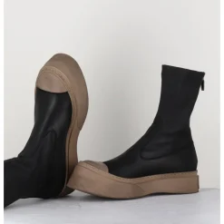 Best LOFINA Boots cuir stretch & semelle beige exagérée- 2742 NERO NOIR