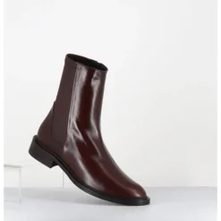 GARRICE LAB Boots en agneau plongé camel arrière stetch - GAVENE NAPPA SQUIRREL MARRON