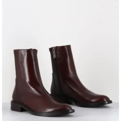 GARRICE LAB Boots en agneau plongé camel arrière stetch - GAVENE NAPPA SQUIRREL MARRON