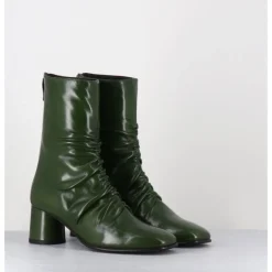 Hot GARRICE LAB Boots en agneau plongé talon graphique - RAVENE NAPPA LESPUGLIO VERT