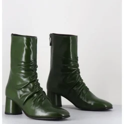 Hot GARRICE LAB Boots en agneau plongé talon graphique - RAVENE NAPPA LESPUGLIO VERT