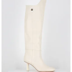 New AGL Boots en cuir blanc à rabat - DORICA SOFT GESSO BEIGE