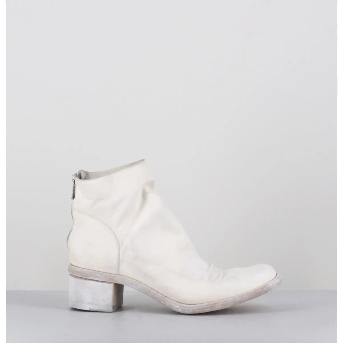 Outlet SHOTO Boots en cuir lavé ligne avant-garde - 51617 BIANCO WASHED BLANC