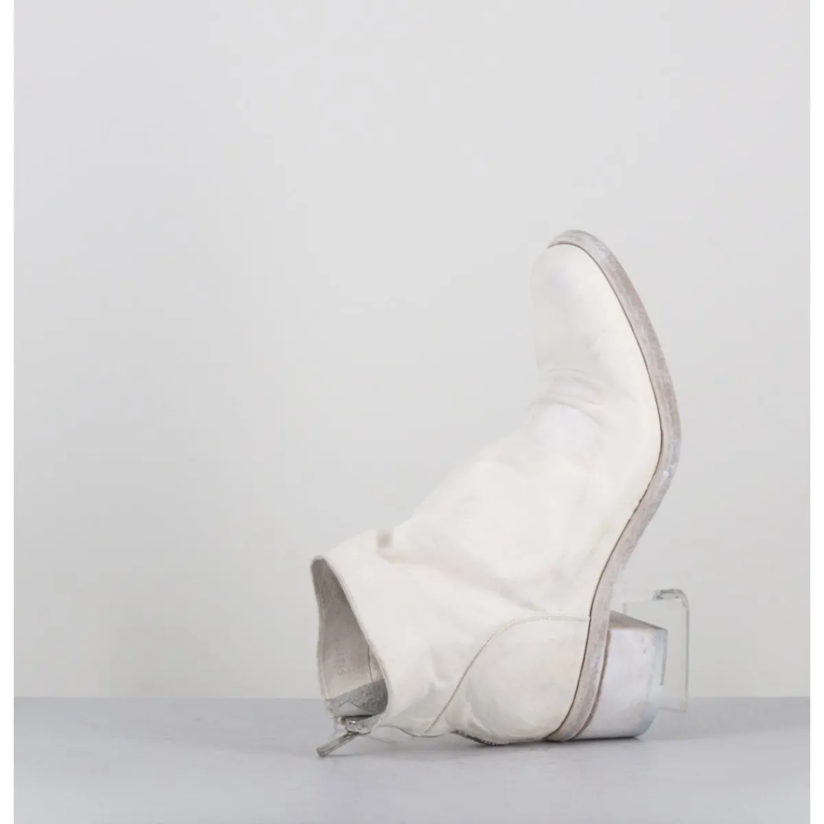 Outlet SHOTO Boots en cuir lavé ligne avant-garde - 51617 BIANCO WASHED BLANC