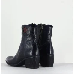Hot FAUZIAN JEUNESSE Boots en cuir bleu & étoile rouge - 2039C IGNIS NAVY MARINE