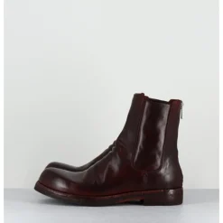 OFFICINE CREATIVE Boots en cuir x lavé zip arrière - BULLA DD 304 RUBINO BORDEAU