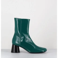 New HALMANERA Boots en cuir brillant talon géométrique - DANI04 GLAZE SELVA VERT