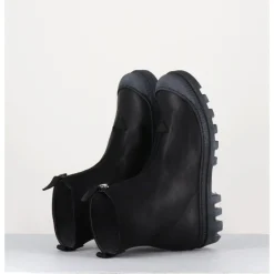 Best LOFINA Boots en cuir gras avec zip centrale - I6-967 BLACK NOIR