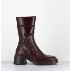 Online E8 BY MIISTA Boots en cuir avec surpiqûres 90s - MALENE NEW BROWN BOOTS MARRON