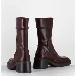 Online E8 BY MIISTA Boots en cuir avec surpiqûres 90s - MALENE NEW BROWN BOOTS MARRON