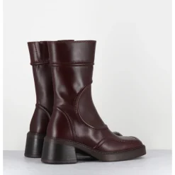 Online E8 BY MIISTA Boots en cuir avec surpiqûres 90s - MALENE NEW BROWN BOOTS MARRON