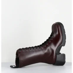 Best E8 BY MIISTA Boots en cuir surpiqûres et lacets noirs - INGE BROWN ANKLE BOOTS MARRON