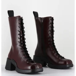 Best E8 BY MIISTA Boots en cuir surpiqûres et lacets noirs - INGE BROWN ANKLE BOOTS MARRON