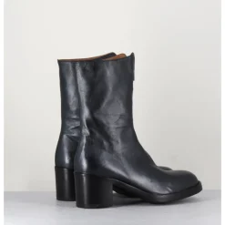 Hot LA BOTTEGA DI LISA Boots en cuir métallisé à zip - 888 NAPPA FUCILE ANTHRACITE