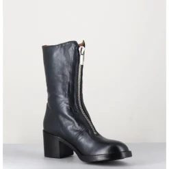 Hot LA BOTTEGA DI LISA Boots en cuir métallisé à zip - 888 NAPPA FUCILE ANTHRACITE