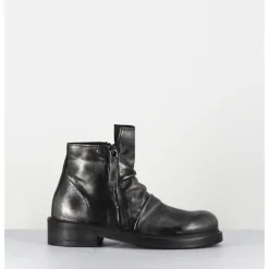 Clearance GARRICE LAB Boots en cuir métallisé & noir - TORIA MOUVE PIOMBO ANTHRACITE