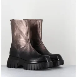 New GARRICE LAB Boots en cuir métallisé semelle épaisse - MELIA1 PEGASUS BRONZO BRONZE