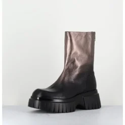 New GARRICE LAB Boots en cuir métallisé semelle épaisse - MELIA1 PEGASUS BRONZO BRONZE