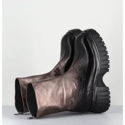 New GARRICE LAB Boots en cuir métallisé semelle épaisse - MELIA1 PEGASUS BRONZO BRONZE