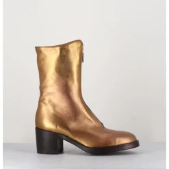 Clearance LA BOTTEGA DI LISA Boots en cuir métallisé doré à zip -888 NAPPA ORO DORE