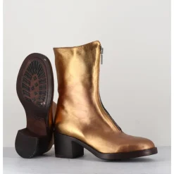 Clearance LA BOTTEGA DI LISA Boots en cuir métallisé doré à zip -888 NAPPA ORO DORE