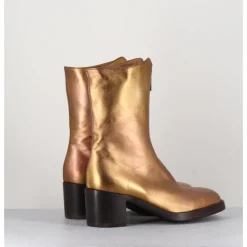 Clearance LA BOTTEGA DI LISA Boots en cuir métallisé doré à zip -888 NAPPA ORO DORE