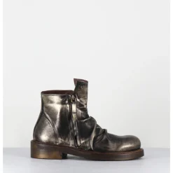 Outlet GARRICE LAB Boots en cuir métallisé doré & noir - TORIA MOUVE GOLD DORE