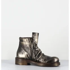 Outlet GARRICE LAB Boots en cuir métallisé doré & noir - TORIA MOUVE GOLD DORE