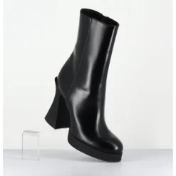 Online AGL Boots en cuir à talon haut en gomme - JANIS BOOTIE NERO NOIR