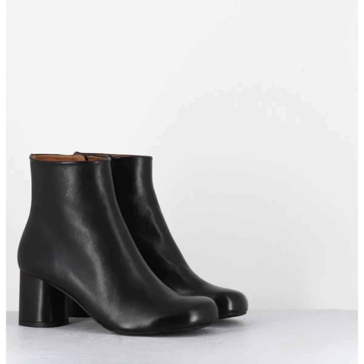 Best AUDLEY Boots en cuir à talon ligne minimaliste - SAKA NAPPA BLACK NOIR