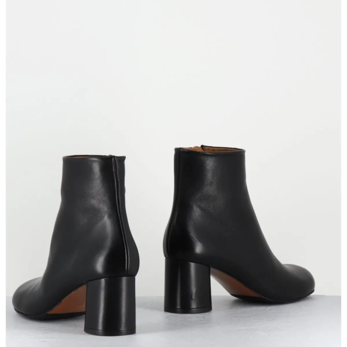 Best AUDLEY Boots en cuir à talon ligne minimaliste - SAKA NAPPA BLACK NOIR