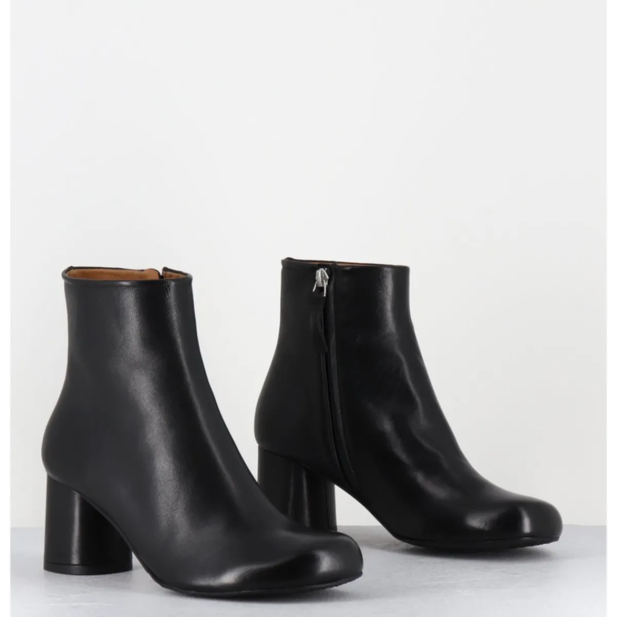 Best AUDLEY Boots en cuir à talon ligne minimaliste - SAKA NAPPA BLACK NOIR