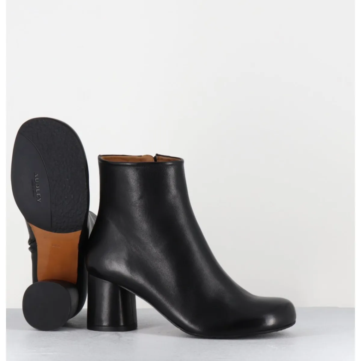 Best AUDLEY Boots en cuir à talon ligne minimaliste - SAKA NAPPA BLACK NOIR