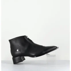 GARRICE LAB Boots en cuir bout pointu & zip central - INE25 NAPPA NERO NOIR