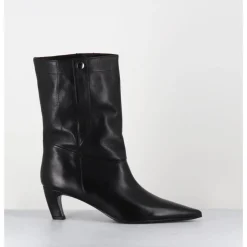 Discount THEA MIKA Boots en cuir bout pointu à pression - TMC451B NATUR NERO NOIR