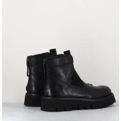 New GARRICE LAB Boots en cuir crantées - SMILE07 NERO NOIR