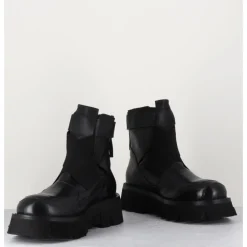 New GARRICE LAB Boots en cuir crantées - SMILE07 NERO NOIR