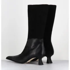 Outlet MIISTA Boots en cuir dégradé petit talon - RILLA DEGRADE BOOTS NOIR