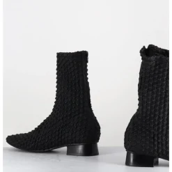 Sale GARRICE LAB Boots en cuir élastiqué petit talon rétro - OPERA ELASTICO NERO NOIR