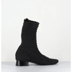 Sale GARRICE LAB Boots en cuir élastiqué petit talon rétro - OPERA ELASTICO NERO NOIR