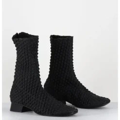 Sale GARRICE LAB Boots en cuir élastiqué petit talon rétro - OPERA ELASTICO NERO NOIR