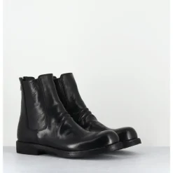 Online OFFICINE CREATIVE Boots en cuir lavé zip arrière - BULLA DD 304 NERO NOIR
