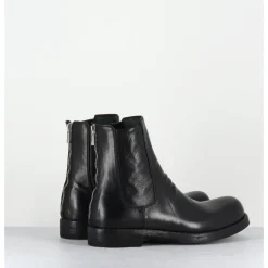 Online OFFICINE CREATIVE Boots en cuir lavé zip arrière - BULLA DD 304 NERO NOIR