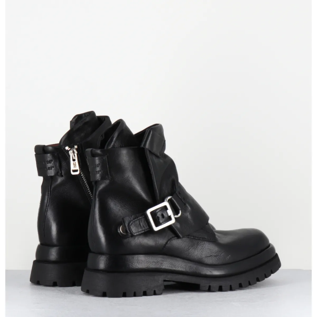 Discount A.S.98 Boots en cuir ligne déstructurée semelle épaisse - B51210 NERO NOIR