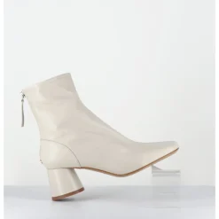 Discount HALMANERA Boots en cuir souple cassé - CALA26 KID ROCCIA BLANC