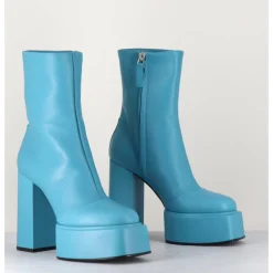 Best 3JUIN Boots en cuir souple turquoise - IARA MOK ASH BLEU