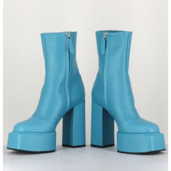 Best 3JUIN Boots en cuir souple turquoise - IARA MOK ASH BLEU
