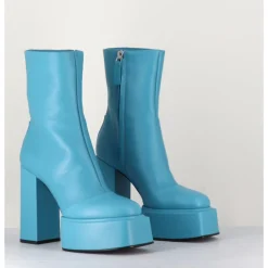 Best 3JUIN Boots en cuir souple turquoise - IARA MOK ASH BLEU